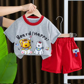 Happy Bear Graphic Set β Grey & Red Combo