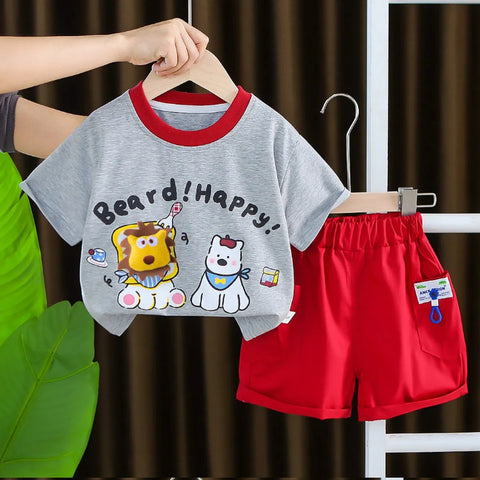 Happy Bear Graphic Set β Grey & Red Combo Happy Bear Graphic Set β Grey & Red Combo