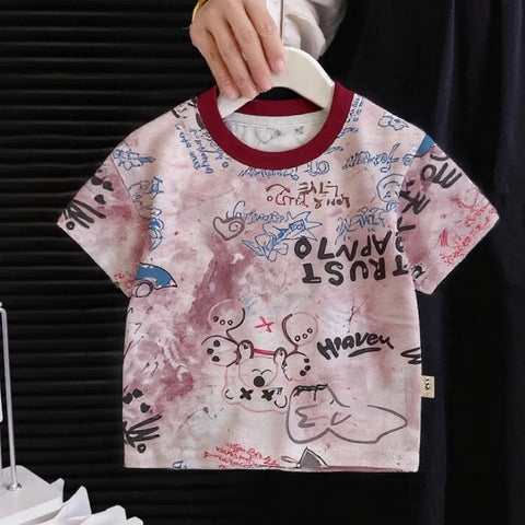 Boys' Street Art Summer Set – Printed Tee & Denim Shorts (1-6 Years) Boys' Street Art Summer Set – Printed Tee & Denim Shorts (1-6 Years)