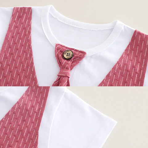 Boys' 3-Piece Summer Outfit – Vest, Shorts & Tie Set (1-6 Years) Boys' 3-Piece Summer Outfit – Vest, Shorts & Tie Set (1-6 Years)