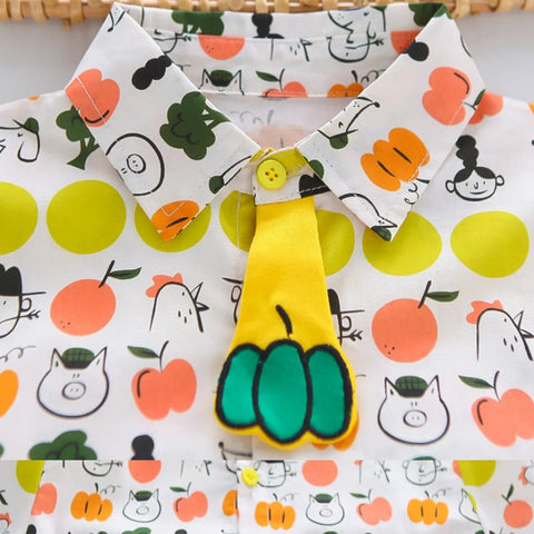 Boys' Cartoon Fruit Shirt & Shorts Set – Colorful Style (1-5 Years) Boys' Cartoon Fruit Shirt & Shorts Set – Colorful Style (1-5 Years)