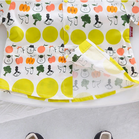 Boys' Cartoon Fruit Shirt & Shorts Set – Colorful Style (1-5 Years) Boys' Cartoon Fruit Shirt & Shorts Set – Colorful Style (1-5 Years)
