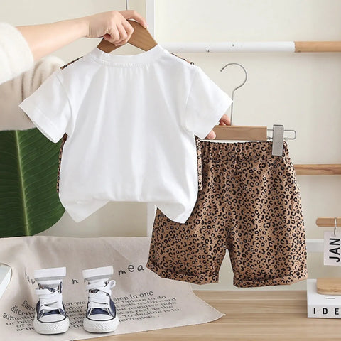 Boys' Leopard Print Vest & Shorts Summer Set (1-5 Years) Boys' Leopard Print Vest & Shorts Summer Set (1-5 Years)