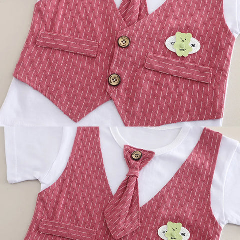 Boys' 3-Piece Summer Outfit – Vest, Shorts & Tie Set (1-6 Years) Boys' 3-Piece Summer Outfit – Vest, Shorts & Tie Set (1-6 Years)