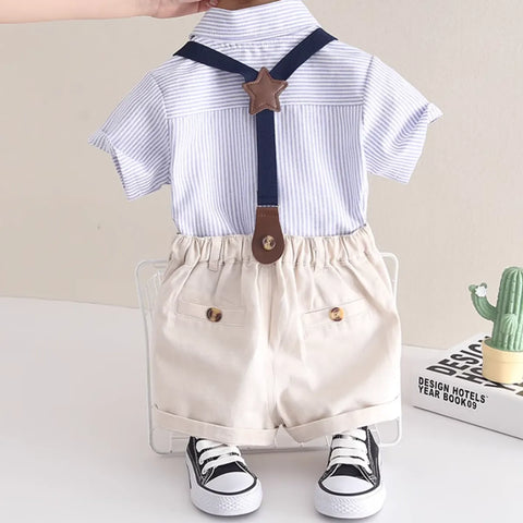 Classic Boys' Bowtie Suspender Shorts Outfit (1–5 Years) Classic Boys' Bowtie Suspender Shorts Outfit (1–5 Years)