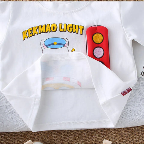 2025 Boys' Traffic Bear Summer Set β Red Shorts Edition 2025 Boys' Traffic Bear Summer Set β Red Shorts Edition