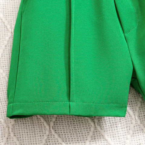 Mini Boss 3-Piece Green Blazer Shorts Set with Ribbed Halter Top (3-7 Years) Mini Boss 3-Piece Green Blazer Shorts Set with Ribbed Halter Top (3-7 Years)