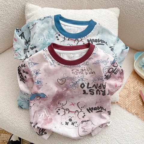 Boys' Street Art Summer Set – Printed Tee & Denim Shorts (1-6 Years) Boys' Street Art Summer Set – Printed Tee & Denim Shorts (1-6 Years)