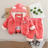 Girls 3-Piece Hoodie, Sweatshirt & Pants Set β Yellow, Pink, Purple (1-6 Years)