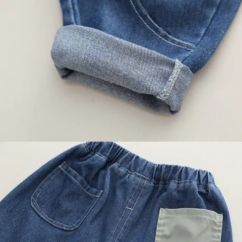 Boys Color Block Denim Jacket & Pants Set (1-5 Years) Boys Color Block Denim Jacket & Pants Set (1-5 Years)