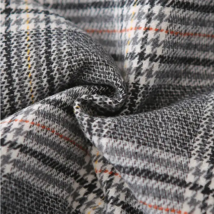 Toddler Thick Winter Plaid Jacket with Bear Pocket – Brown or Grey (1-5 Years)