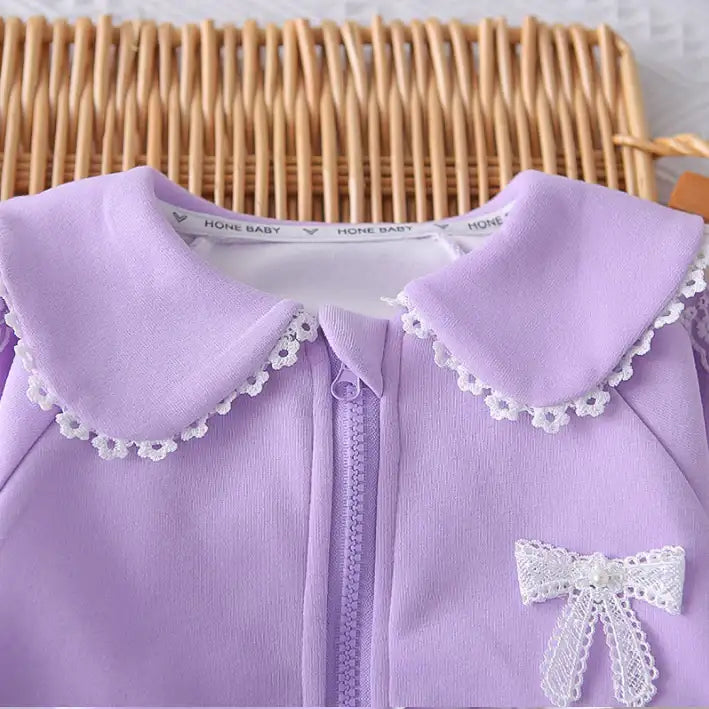 2-Piece Kids Outfit with Lace Bows β Pink or Purple (1-5 Years)