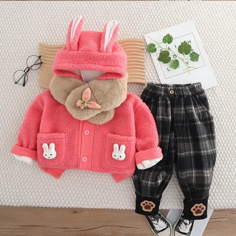 3-Piece Kids Winter Outfit with Scarf β Orange or Pink (1-6 Years) 3-Piece Kids Winter Outfit with Scarf β Orange or Pink (1-6 Years)