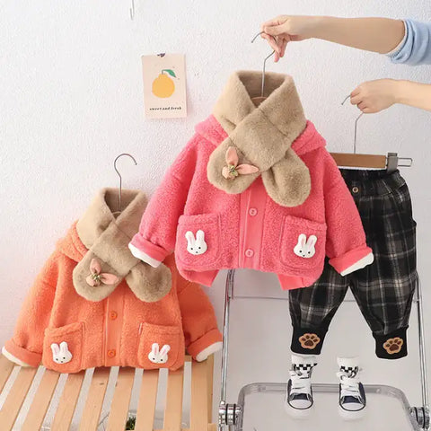 3-Piece Kids Winter Outfit with Scarf β Orange or Pink (1-6 Years) 3-Piece Kids Winter Outfit with Scarf β Orange or Pink (1-6 Years)