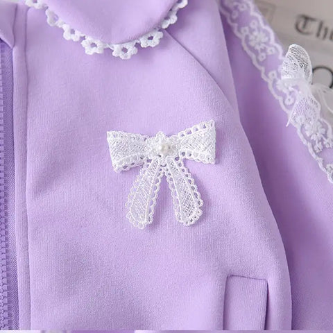2-Piece Kids Outfit with Lace Bows β Pink or Purple (1-5 Years) 2-Piece Kids Outfit with Lace Bows β Pink or Purple (1-5 Years)