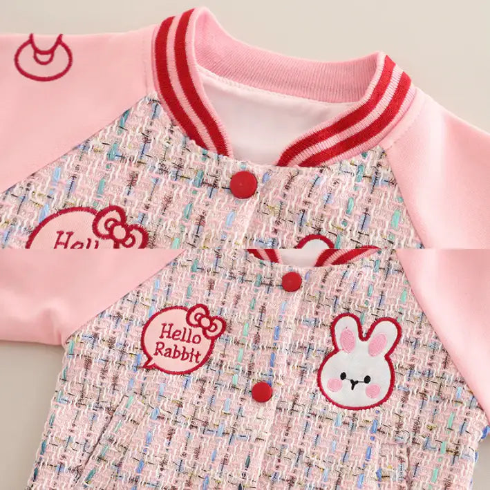 Girls Bunny Cardigan & Pants Outfit β Beige, Pink or Blue (1-5 Years)