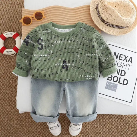 Unisex Kids Number Print Outfit β Green, Beige or Black (1-5 Years) Unisex Kids Number Print Outfit β Green, Beige or Black (1-5 Years)