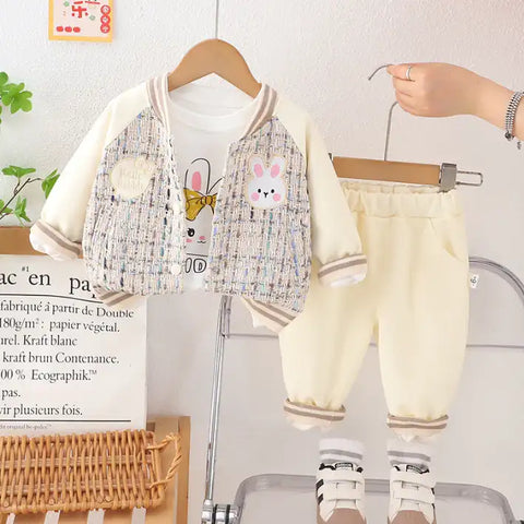 Girls Bunny Cardigan & Pants Outfit β Beige, Pink or Blue (1-5 Years) Girls Bunny Cardigan & Pants Outfit β Beige, Pink or Blue (1-5 Years)