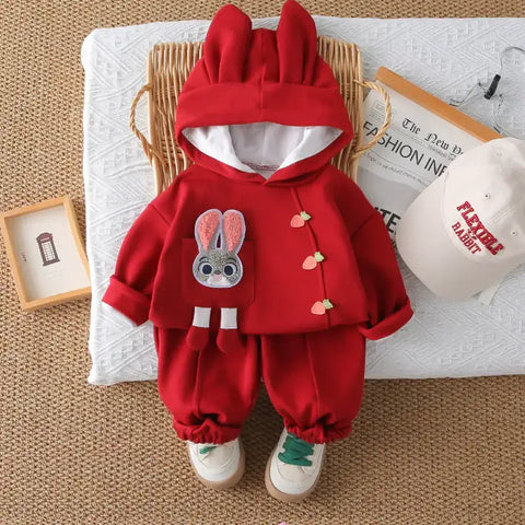 2-Piece Kids Bunny Hoodie & Pants Outfit β Pink, Yellow or Red (1-5 Years) 2-Piece Kids Bunny Hoodie & Pants Outfit β Pink, Yellow or Red (1-5 Years)