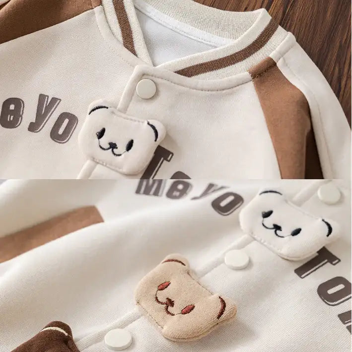 3-Piece Bear Print Outfit β Navy or Brown (1-5 Years)