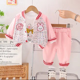 Girls Bunny Cardigan & Pants Outfit β Beige, Pink or Blue (1-5 Years)