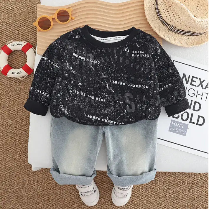 Unisex Kids Number Print Outfit β Green, Beige or Black (1-5 Years)