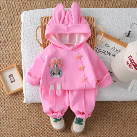 2-Piece Kids Bunny Hoodie & Pants Outfit β Pink, Yellow or Red (1-5 Years) 2-Piece Kids Bunny Hoodie & Pants Outfit β Pink, Yellow or Red (1-5 Years)