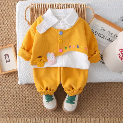 Kids Button-Up Collar Outfit β Yellow, Pink or Purple (1-5 Years) Kids Button-Up Collar Outfit β Yellow, Pink or Purple (1-5 Years)
