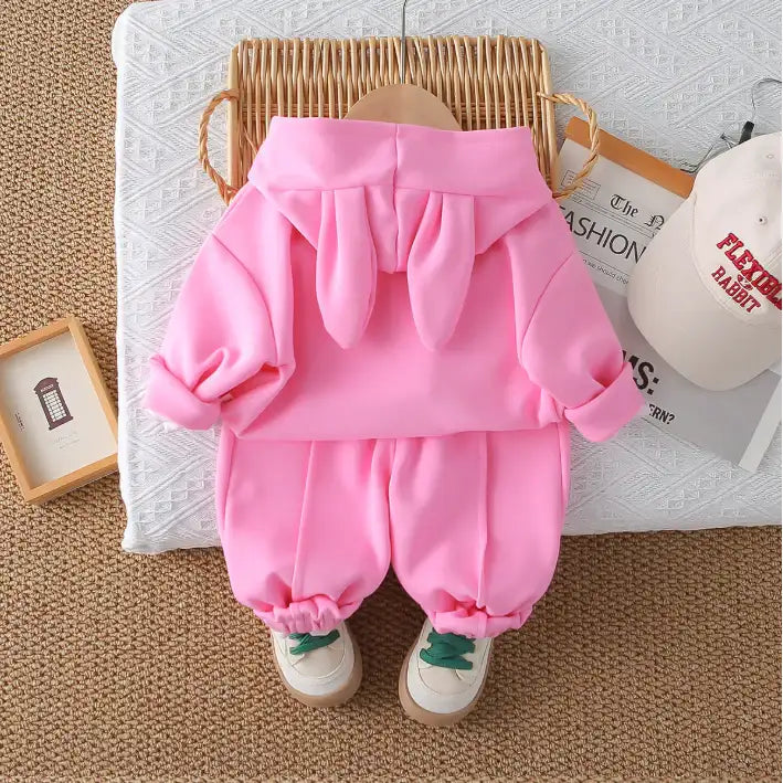 2-Piece Kids Bunny Hoodie & Pants Outfit β Pink, Yellow or Red (1-5 Years)