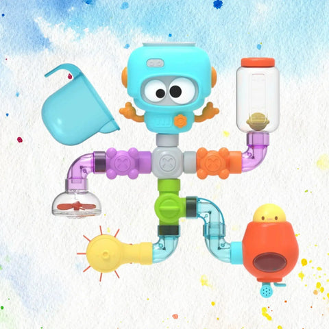 Robot Head Wall-Mounted Water Toy β 27-Piece Bath Fun Set Robot Head Wall-Mounted Water Toy β 27-Piece Bath Fun Set