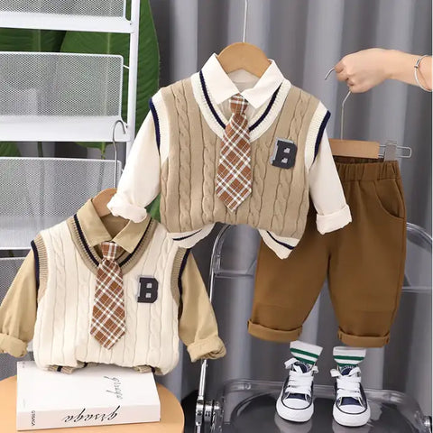 Boys 3-Piece Formal Shirt, Vest & Pants Set (1-5 Years) Boys 3-Piece Formal Shirt, Vest & Pants Set (1-5 Years)