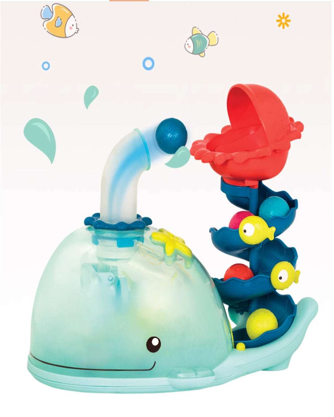 Interactive Whale Ball Drop Toy with Lights & Ocean Animals
