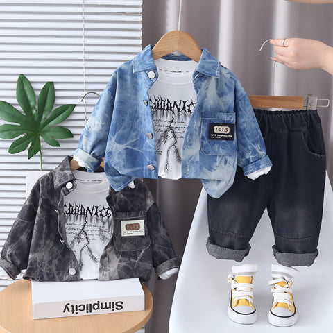 Denim Shirt, Sweatshirt & Jeans Children’s Outfit – Blue or Black (1-5 Years) Denim Shirt, Sweatshirt & Jeans Children’s Outfit – Blue or Black (1-5 Years)