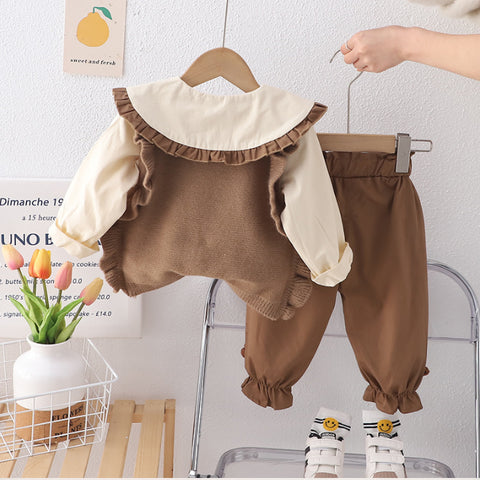 3-Piece Kids Outfit with 3D Flower Vest β Beige or Brown (1-5 Years) 3-Piece Kids Outfit with 3D Flower Vest β Beige or Brown (1-5 Years)