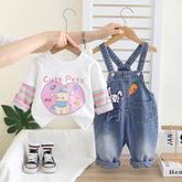 2-Piece Kids Outfit with Denim Overalls β (1-5 Years)