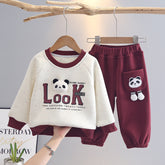 2-Piece Kids Panda Outfit β Burgundy or Navy (1-5 Years)
