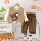 3-Piece Kids Vest Outfit with Plush Detail β Pink, Beige or Brown (1-5 Years)