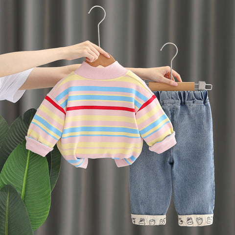 3-Piece Kids Striped Jacket & Jeans Outfit β Pink or Yellow (1-5 Years) 3-Piece Kids Striped Jacket & Jeans Outfit β Pink or Yellow (1-5 Years)