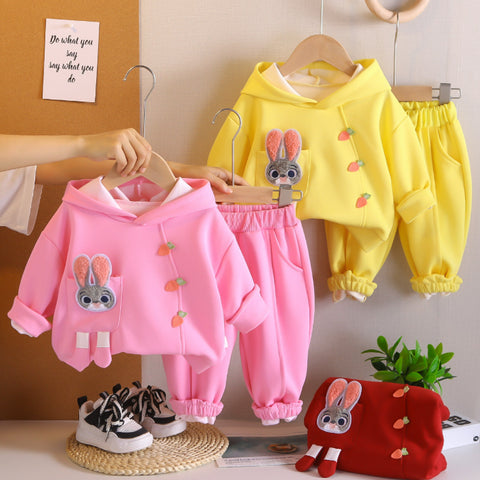 2-Piece Kids Bunny Hoodie & Pants Outfit β Pink, Yellow or Red (1-5 Years) 2-Piece Kids Bunny Hoodie & Pants Outfit β Pink, Yellow or Red (1-5 Years)