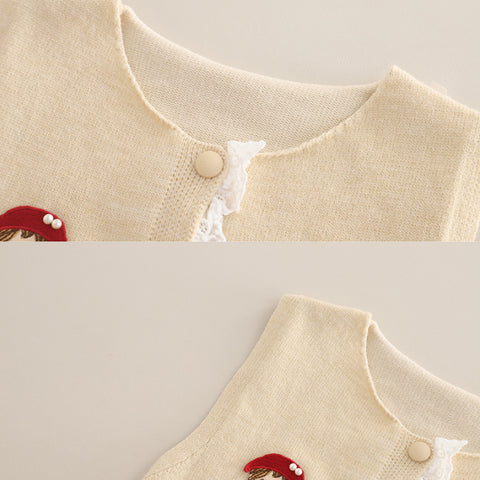 Kids Polka Dot Pants & Knit Vest Outfit β Beige or Brown (1-5 Years) Kids Polka Dot Pants & Knit Vest Outfit β Beige or Brown (1-5 Years)