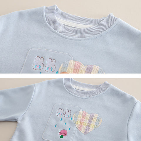 2-Piece Kids Light Blue Outfit with Heart & Bunny Detail (1-5 Years) 2-Piece Kids Light Blue Outfit with Heart & Bunny Detail (1-5 Years)
