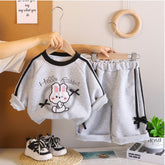 Kids Bunny Sweatshirt & Shorts Set β Grey or Purple (1-5 Years)