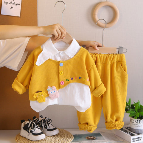 Kids Button-Up Collar Outfit β Yellow, Pink or Purple (1-5 Years) Kids Button-Up Collar Outfit β Yellow, Pink or Purple (1-5 Years)