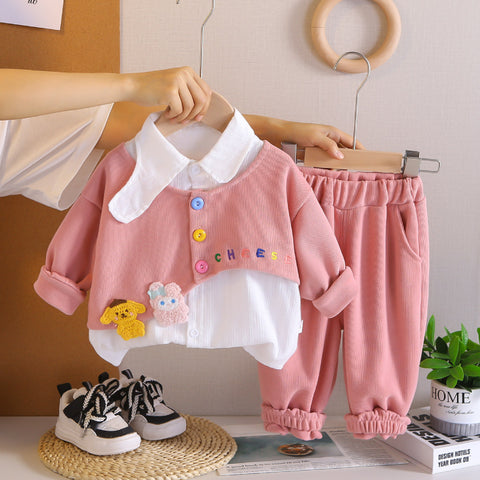 Kids Button-Up Collar Outfit β Yellow, Pink or Purple (1-5 Years) Kids Button-Up Collar Outfit β Yellow, Pink or Purple (1-5 Years)