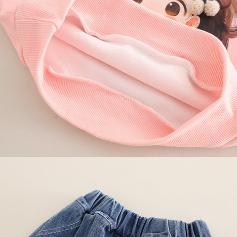 Sweatshirt & Jeans Set β Pink (1-5 Years) Sweatshirt & Jeans Set β Pink (1-5 Years)