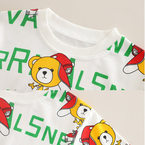 Cartoon Bear Print Sweatshirt & Jeans Set (1-5 Years) Cartoon Bear Print Sweatshirt & Jeans Set (1-5 Years)