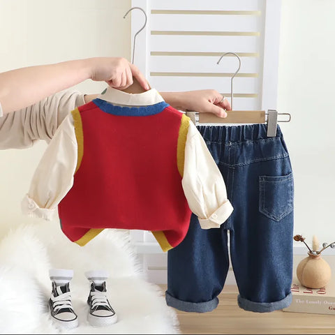 3-Piece Caterpillar Vest Outfit β Red or Purple (1-5 Years) 3-Piece Caterpillar Vest Outfit β Red or Purple (1-5 Years)
