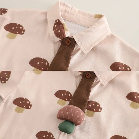 3-Piece Mushroom Vest Outfit β Brown or Green (1-5 Years) 3-Piece Mushroom Vest Outfit β Brown or Green (1-5 Years)