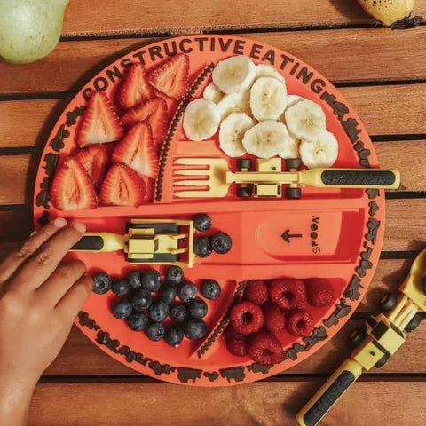 Construction Themed Plate and Spoon Set for 1-6 Year Olds β For Fun Meals Construction Themed Plate and Spoon Set for 1-6 Year Olds β For Fun Meals