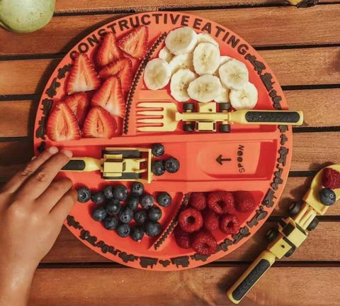 Construction Themed Plate and Spoon Set for 1-6 Year Olds β For Fun Meals Construction Themed Plate and Spoon Set for 1-6 Year Olds β For Fun Meals